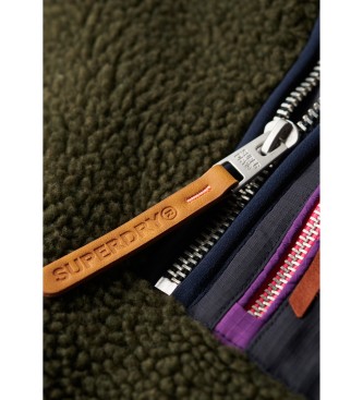 Superdry Polar Vintage Retro mitad de cremallera verde