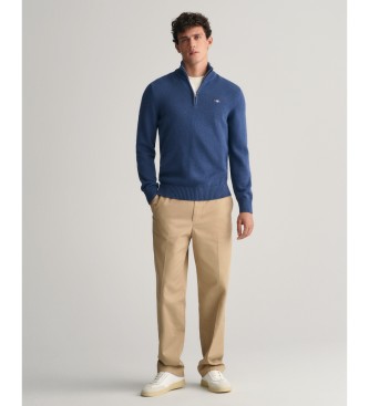 Gant Maglione casual blu navy con mezza zip
