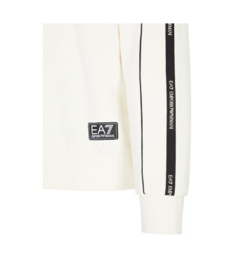 EA7 Camisola de malha de algod�o com log�tipo em branco