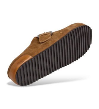 Pepe Jeans Zuecos de piel Corby marrón