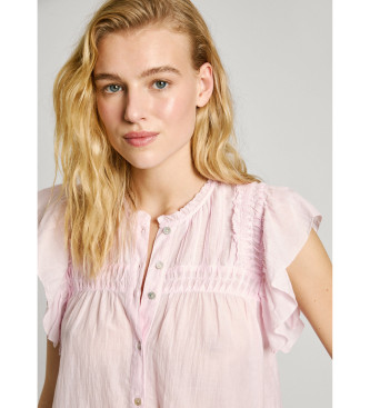 Pepe Jeans Blusa fluida Diallo cor-de-rosa