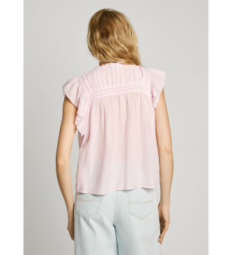 Pepe Jeans Blusa fluida Diallo cor-de-rosa