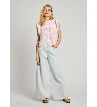 Pepe Jeans Blusa fluida Diallo cor-de-rosa