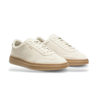 BOSS Baskets en cuir beige Kieran