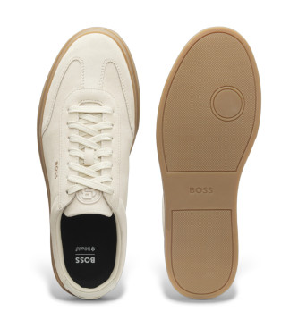 BOSS Baskets en cuir beige Kieran