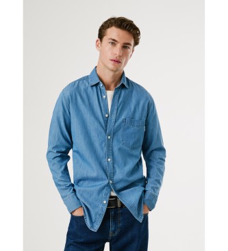 Pepe Jeans Klassiek Slank Overhemd Blauw
