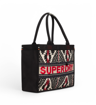 Superdry Luxe bestickte Tragetasche schwarz