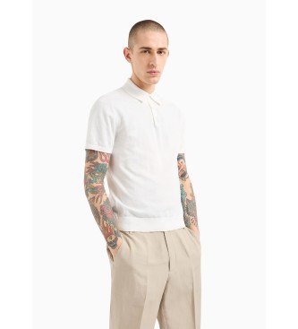 A|X Armani Exchange White knitted polo shirt