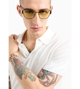 A|X Armani Exchange White knitted polo shirt