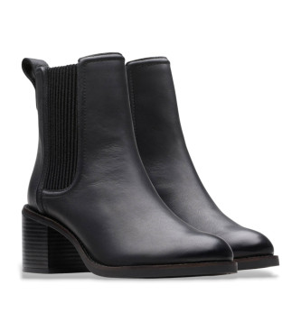 Clarks Skórzane buty za kostkę Chamberly Top czarne