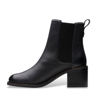 Clarks Skórzane buty za kostkę Chamberly Top czarne