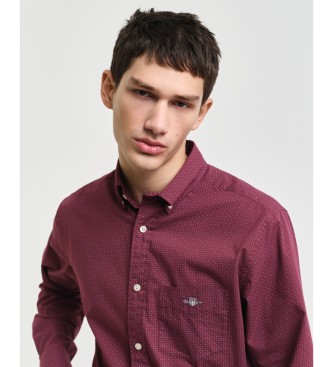 Gant Camisa Regular Fit con microestampado burdeos