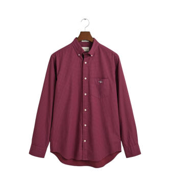 Gant Camisa Regular Fit con microestampado burdeos
