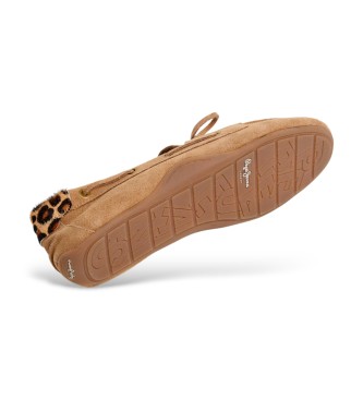 Pepe Jeans Noa Star Leather Moccasins brown