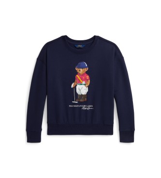 Polo Ralph Lauren Felpa quadrata in pile con orsetto Polo blu navy