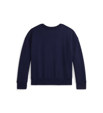 Polo Ralph Lauren Felpa quadrata in pile con orsetto Polo blu navy