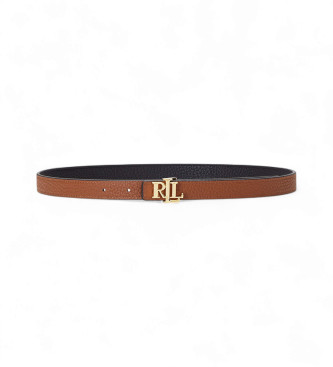 Lauren Ralph Lauren Omkeerbare leren riem met zwart logo