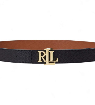 Lauren Ralph Lauren Cintura nera reversibile in pelle martellata