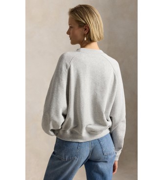 Polo Ralph Lauren Fleece sweatshirt met grijze ronde halslijn