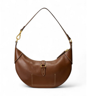 Polo Ralph Lauren Polo ID Mini Shoulder-taske i brunt læder
