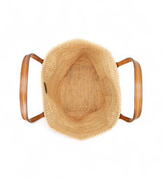 Polo Ralph Lauren Stor raffia-taske med beige Big Pony