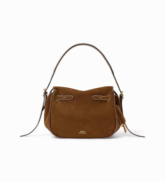 Polo Ralph Lauren Polo ID Mini Satchel-Tasche aus braunem Wildleder