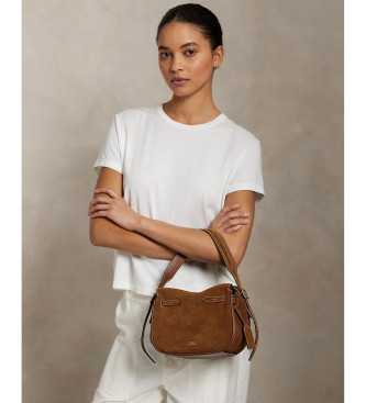 Polo Ralph Lauren Polo ID Mini Satchel-Tasche aus braunem Wildleder