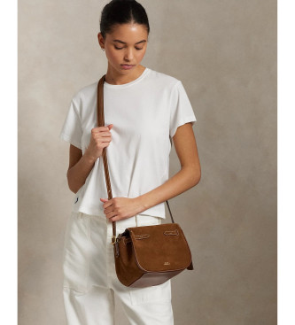 Polo Ralph Lauren Polo ID Mini Satchel-Tasche aus braunem Wildleder