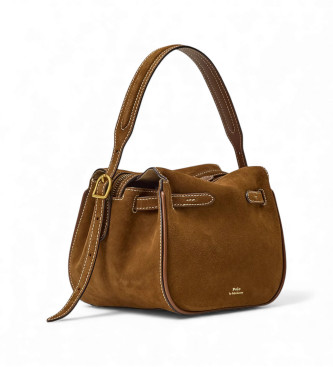 Polo Ralph Lauren Polo ID Mini Satchel-Tasche aus braunem Wildleder