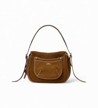 Polo Ralph Lauren Polo ID Mini Satchel-Tasche aus braunem Wildleder