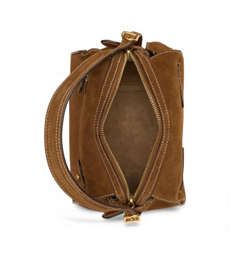 Polo Ralph Lauren Polo ID Mini Satchel-Tasche aus braunem Wildleder