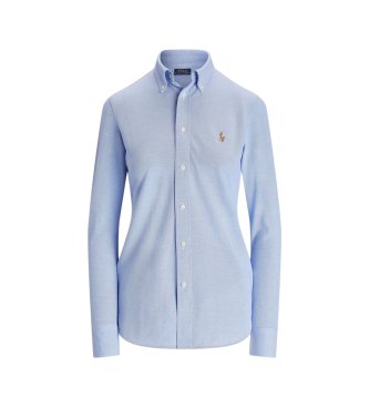 Polo Ralph Lauren Slim fit oxford shirt in blue cotton knitted jersey