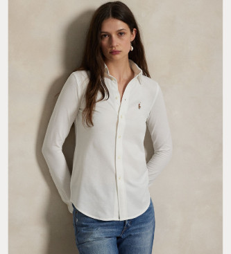 Polo Ralph Lauren Schmal geschnittenes Oxford-Hemd aus weißem Baumwolljersey