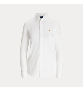 Polo Ralph Lauren Schmal geschnittenes Oxford-Hemd aus weißem Baumwolljersey