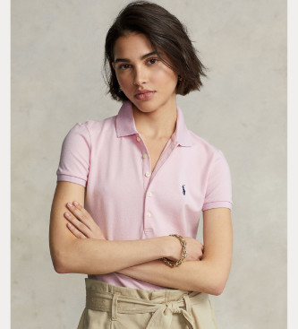 Polo Ralph Lauren Elastyczna koszulka polo Slim Fit różowa