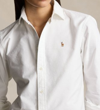 Polo Ralph Lauren Ozka srajca oxford bele barve