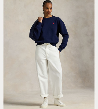 Polo Ralph Lauren Felpa girocollo in pile blu navy