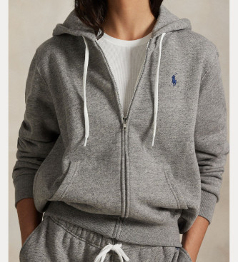 Polo Ralph Lauren Grå fleece-sweatshirt med lynlås
