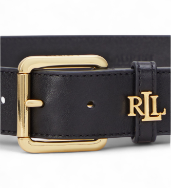 Polo Ralph Lauren Leren riem met zwarte logogesp