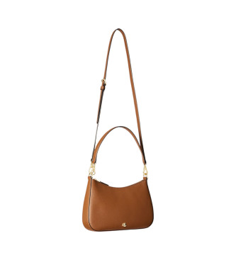 Lauren Ralph Lauren Mellemstor brun crossbody Danni-taske i læder