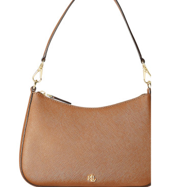 Lauren Ralph Lauren Mellemstor brun crossbody Danni-taske i læder