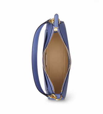 Lauren Ralph Lauren Mittlere Danni-Tasche aus blauem, gekreuztem Leder