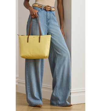 Lauren Ralph Lauren Mittlere Keaton-Tragetasche aus gelbem Nylon