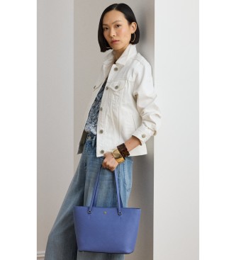 Lauren Ralph Lauren Bolso tote Karly mediano de piel cruzada azul