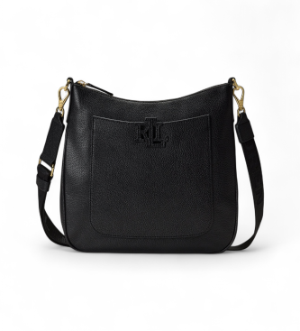 Lauren Ralph Lauren Cameryn crossbody-taske i narvet læder, sort