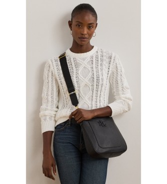 Lauren Ralph Lauren Cameryn crossbody-taske i narvet læder, sort