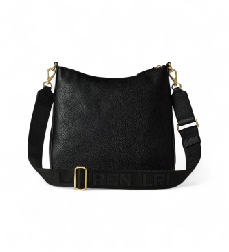 Lauren Ralph Lauren Cameryn crossbody-taske i narvet læder, sort