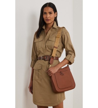 Lauren Ralph Lauren Borsa a tracolla Cameryn in pelle martellata marrone