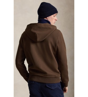 Polo Ralph Lauren Doppelt gestricktes Sweatshirt mit braunem Reißverschluss