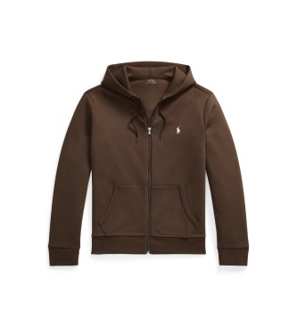 Polo Ralph Lauren Doppelt gestricktes Sweatshirt mit braunem Reißverschluss